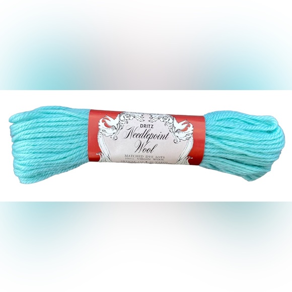 Aquamarine VTG NOS Scovill Dritz Luxury 100% Virgin Wool Needlepoint 40 Yards - Picture 1 of 5